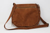 Brown Leather Hand Stitched Purse Back View.