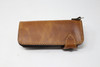 Brown hand & machine stitched leather Long Bill Wallet back view