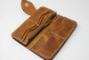 Brown hand & machine stitched leather Long Bill Wallet