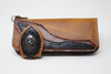 Brown hand & machine stitched leather Long Bill Wallet front view