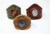 Leather & Stone Cuff Bracelets