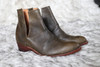 French Style V Cut Handmade Leather Boots -Made to Order / GREEN