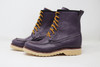 Boots, moc toe, purple, violeta, Womens 8, unisex, oil & slip resistant soles, white soles, high top boots, custom boots, custom boot sizes, made to order boots, handmade leather boots, work boots, el gato montes