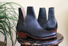 French Style V Cut Handmade Leather Boots- Made to Order / BLACK