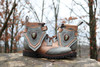Men's Gray and Beige Brown Handmade Leather Boots *Gunslinger*- Made to Order