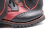 Women's Black and Red Handmade Leather Boots *Gunslinger*- Made to Order