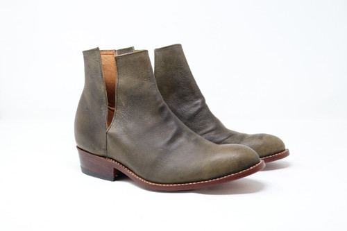V Cut Leather Boot