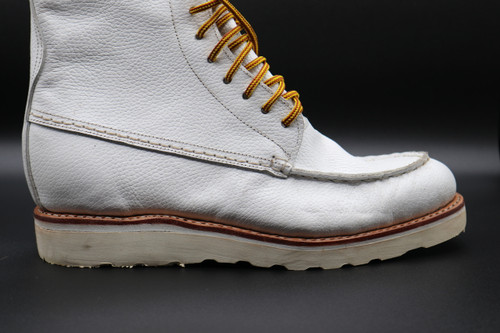 Moc Toe Leather Boots - WHITE - Made to Order -