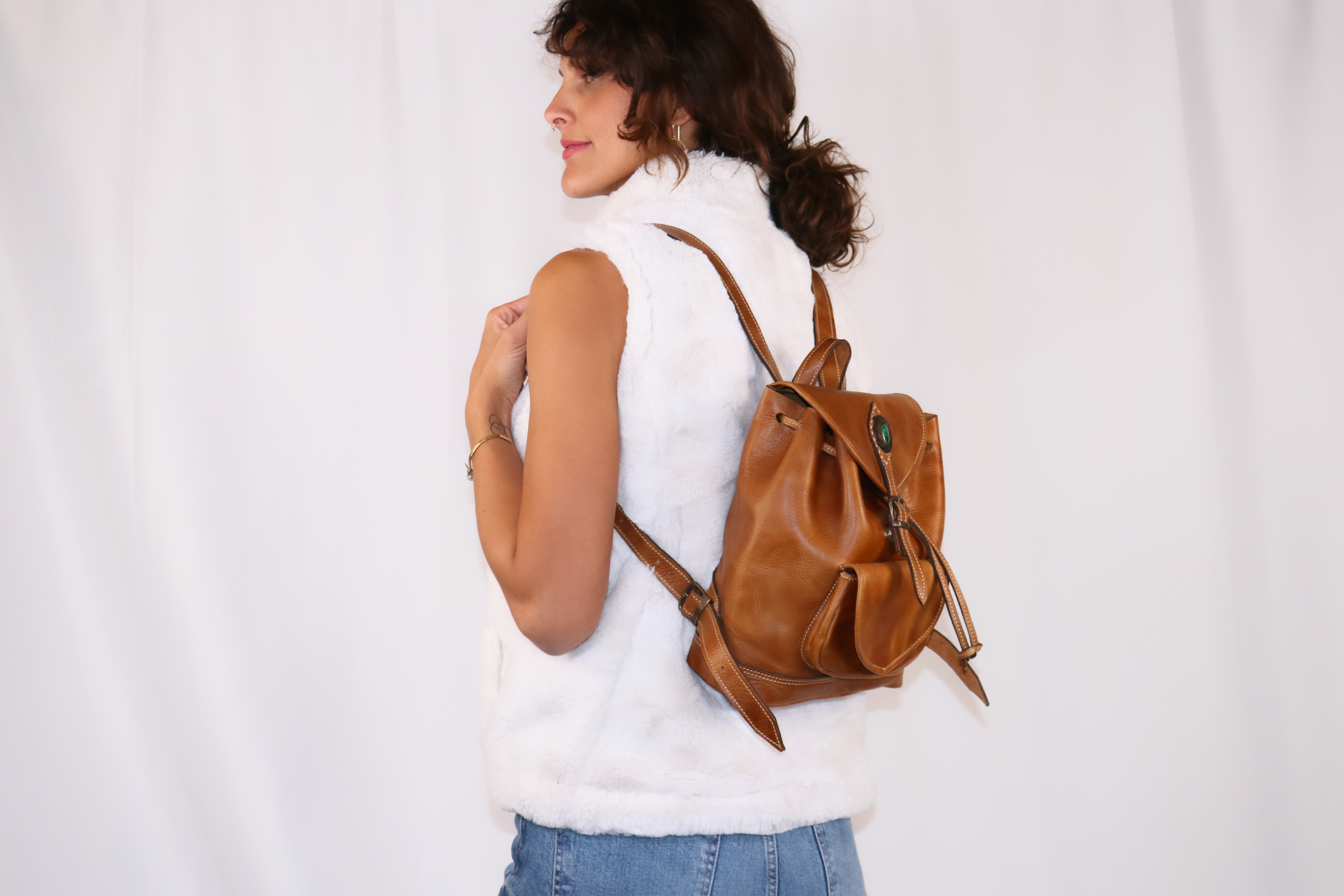Stone & Leather Backpack