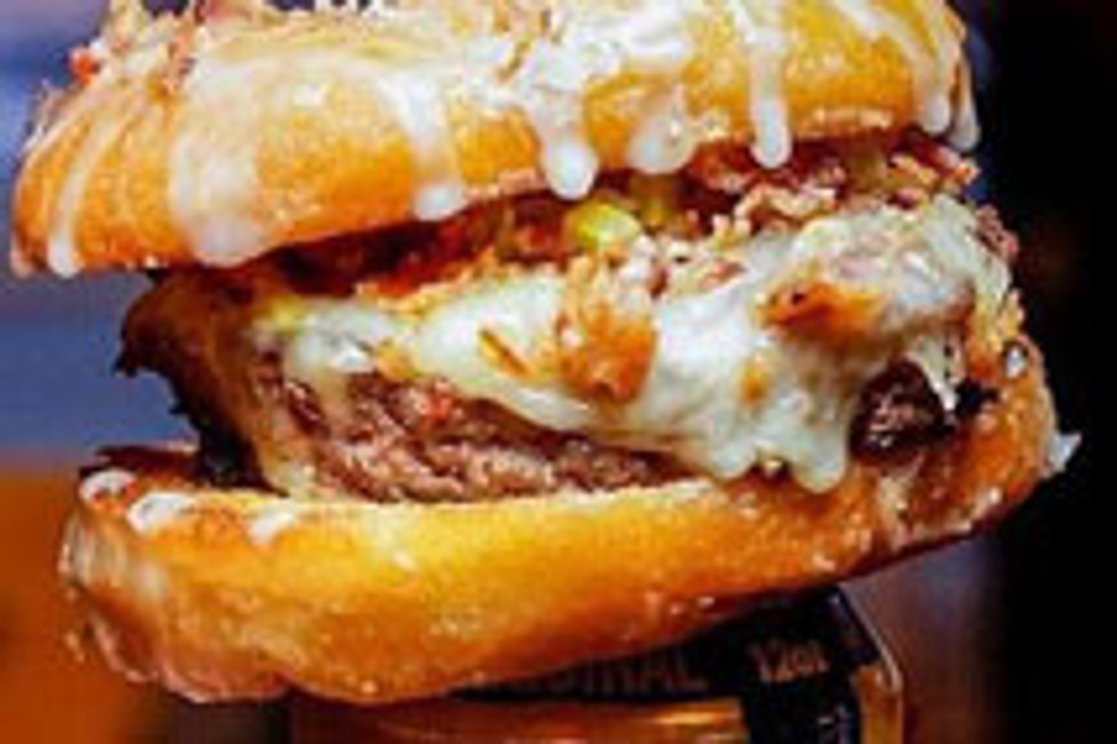 Donut Burger with Twisted Tea Icing Donut Burger with Twisted Tea Icing