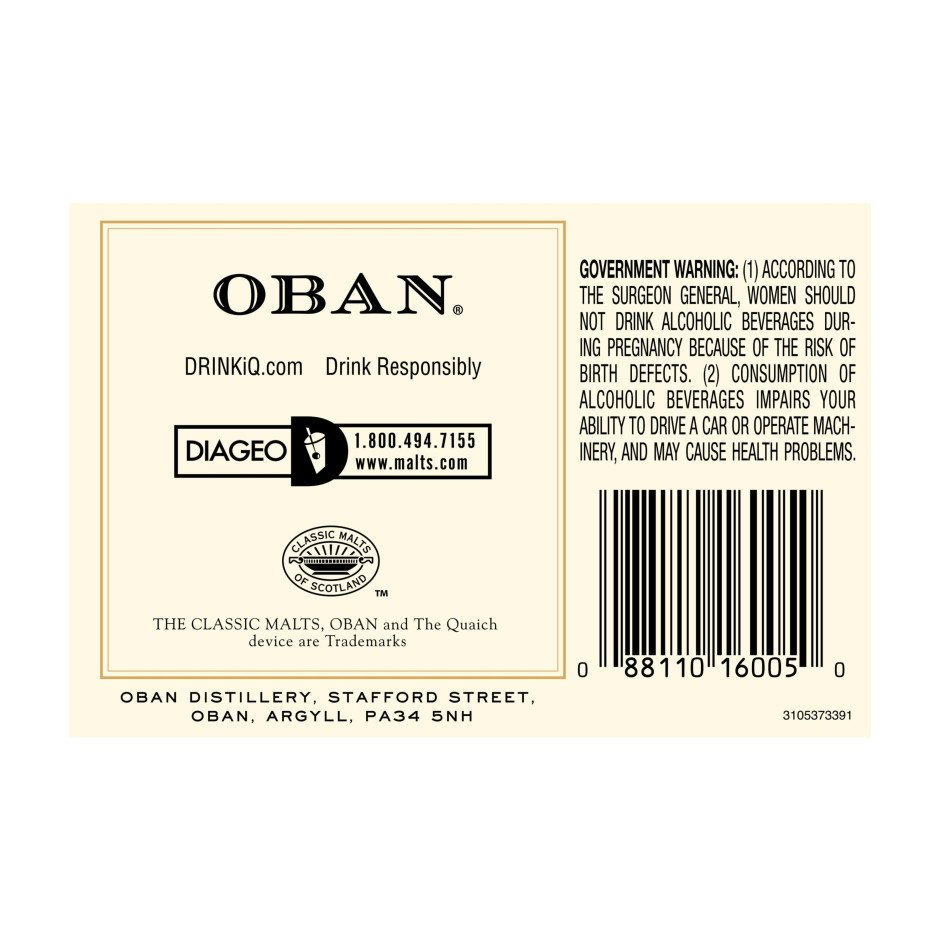 Oban Single Malt 14 Year Scotch Whisky