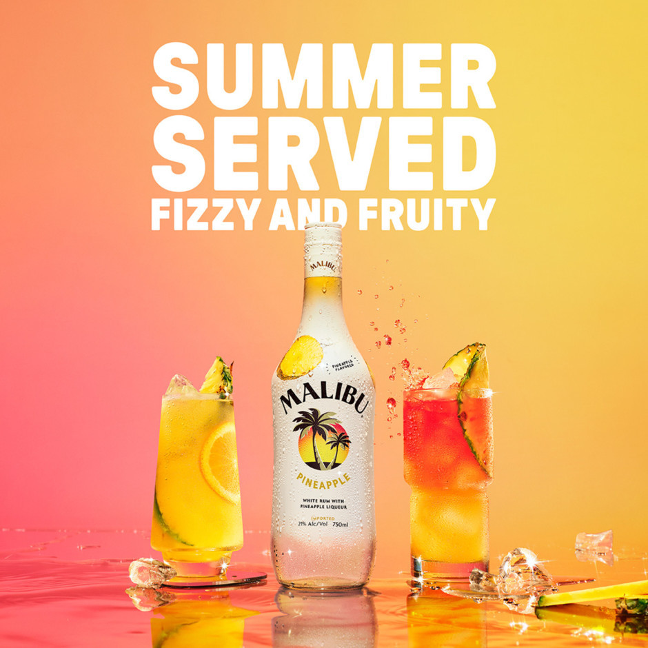 Malibu Caribbean Rum with Pineapple Flavored Liqueur