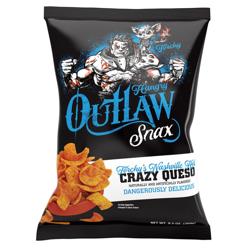 Outlaw Snax Nashville Hot Queso Corn Chips