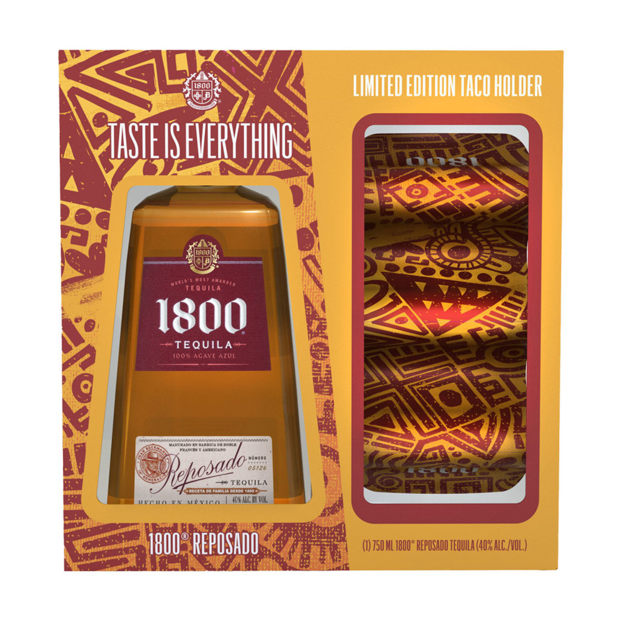 1800 Reposado Tequila with Taco Holder