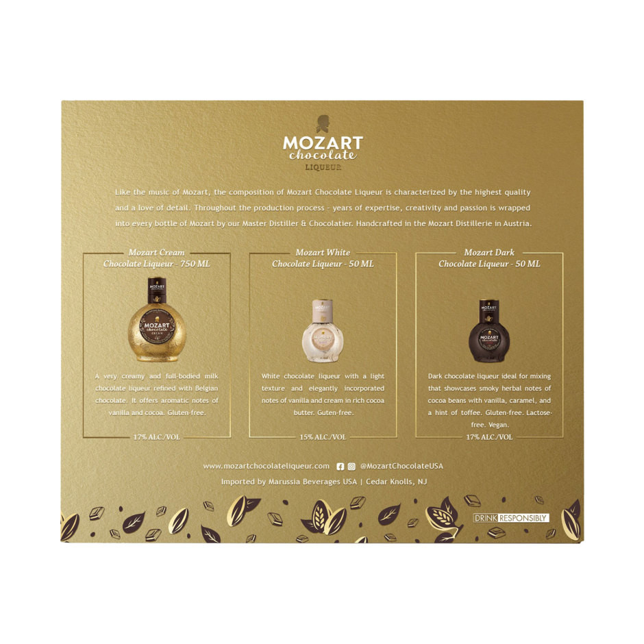 Mozart Chocolate Cream Liqueur with Two Mini, One Mozart White