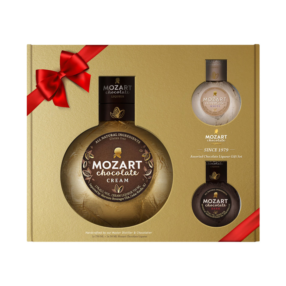 Mozart Chocolate Cream Liqueur with Two Mini, One Mozart White