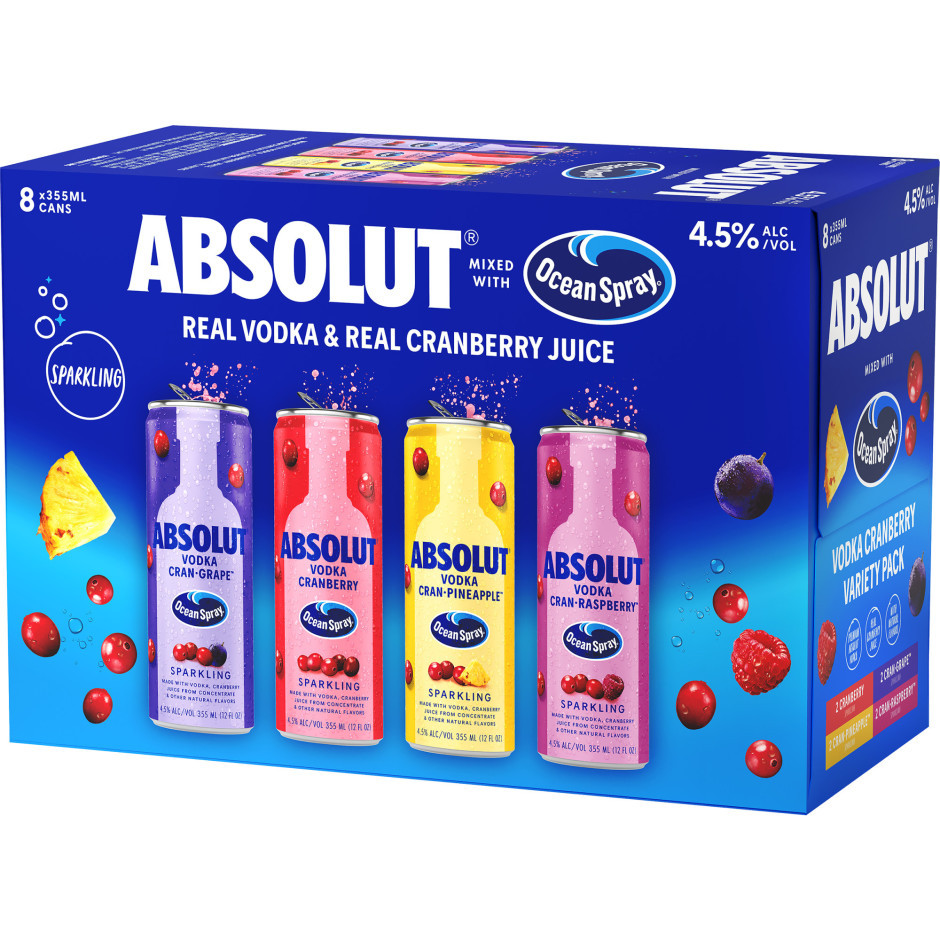 Absolut + Ocean Spray Cranberry Ready-to-Drink Vodka Cocktail
