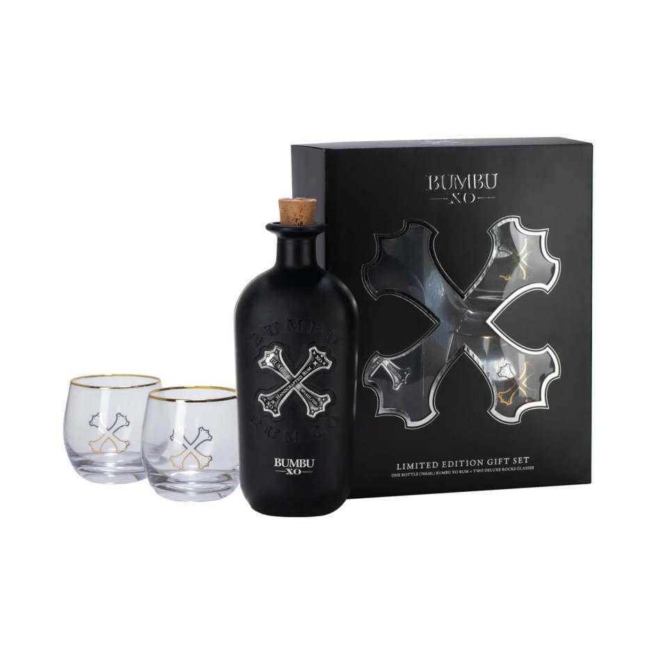Bumbu XO Rum with Rock Glasses
