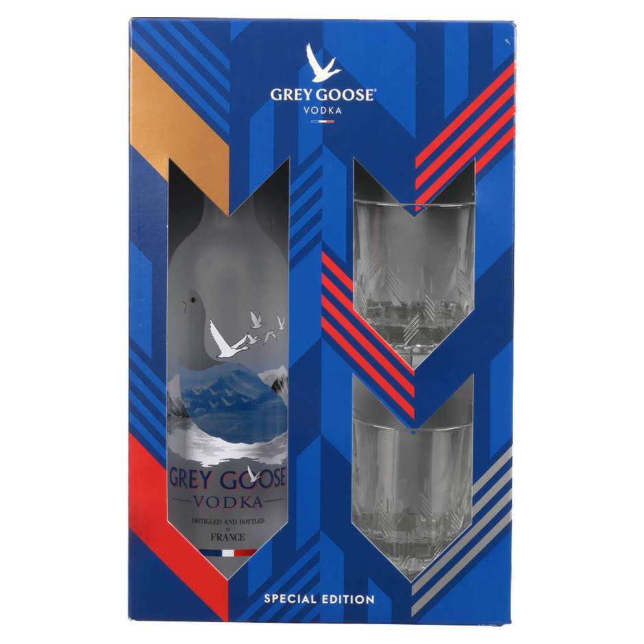 HDCVO ETS缶２つ Grey Goose Vodka with Glasses