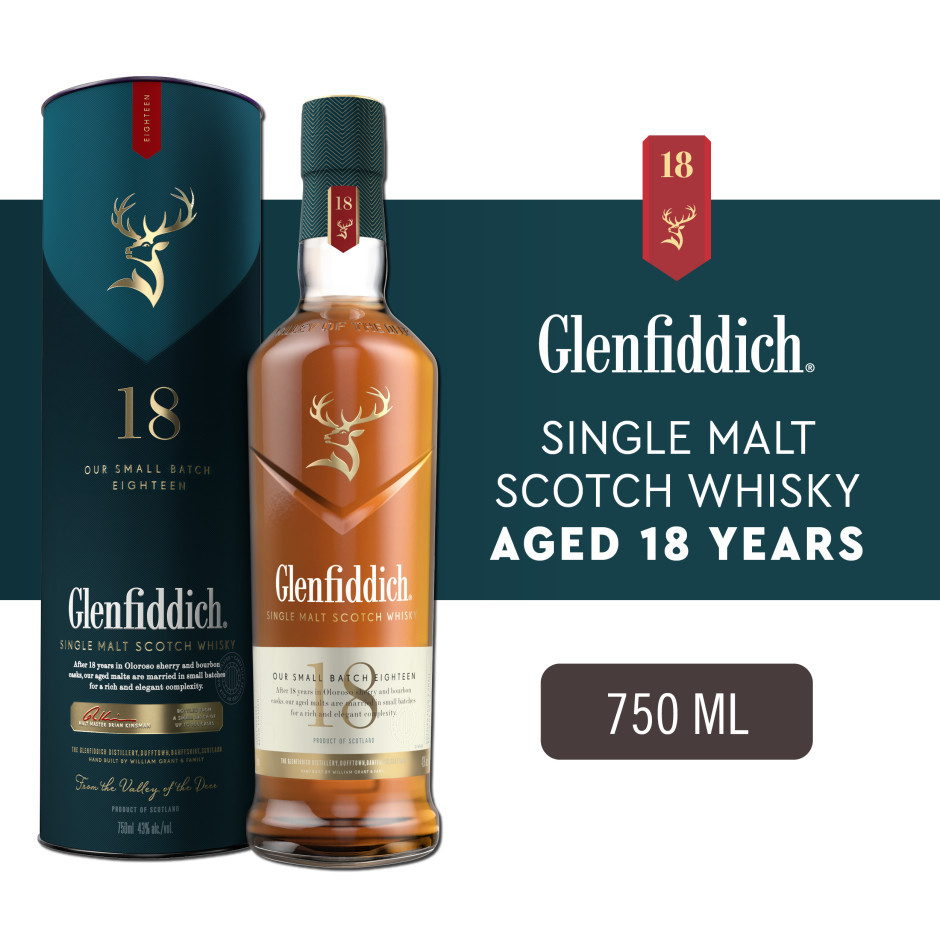Glenfiddich 18 Year Old Single Malt Scotch Whisky