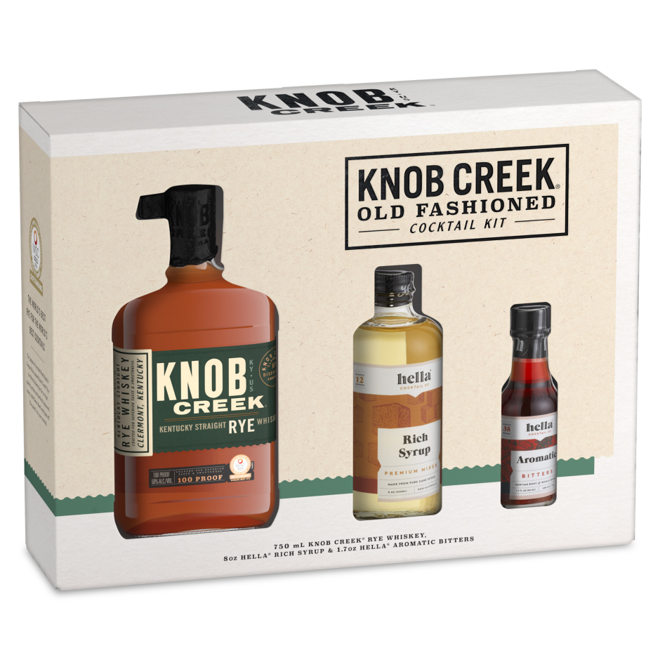 Knob Creek Rye Whiskey with Old Fashion Kit