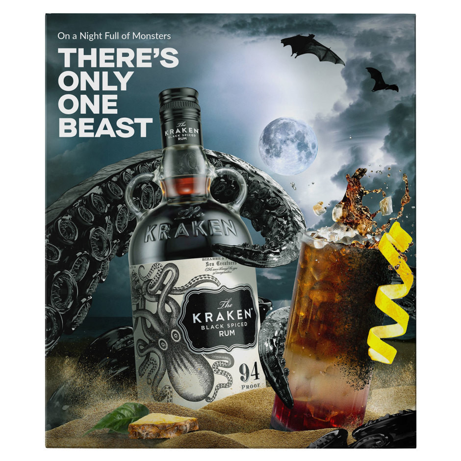 Kraken Black Spiced Rum 94 with Flask