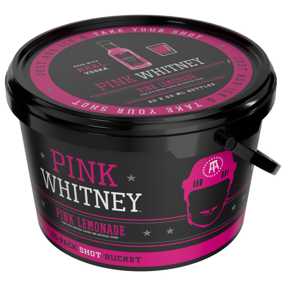 New Amsterdam Pink Whitney Vodka Shot Bucket with Twenty Minis