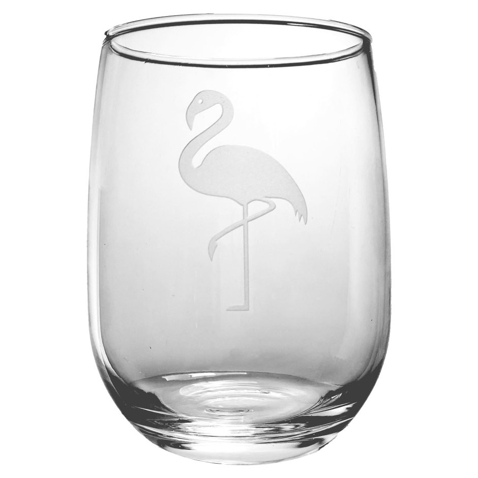 Rolf Glass Flamingo Stemless Wine Tumbler - Thumbnail 3