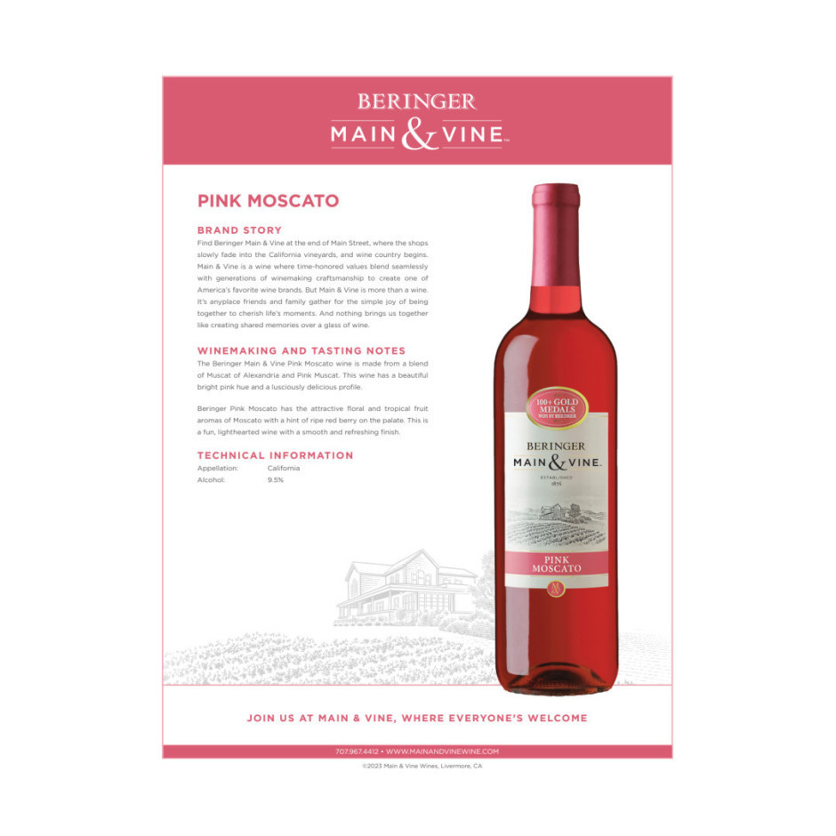 Beringer Main And Vine Pink Moscato - Main Image