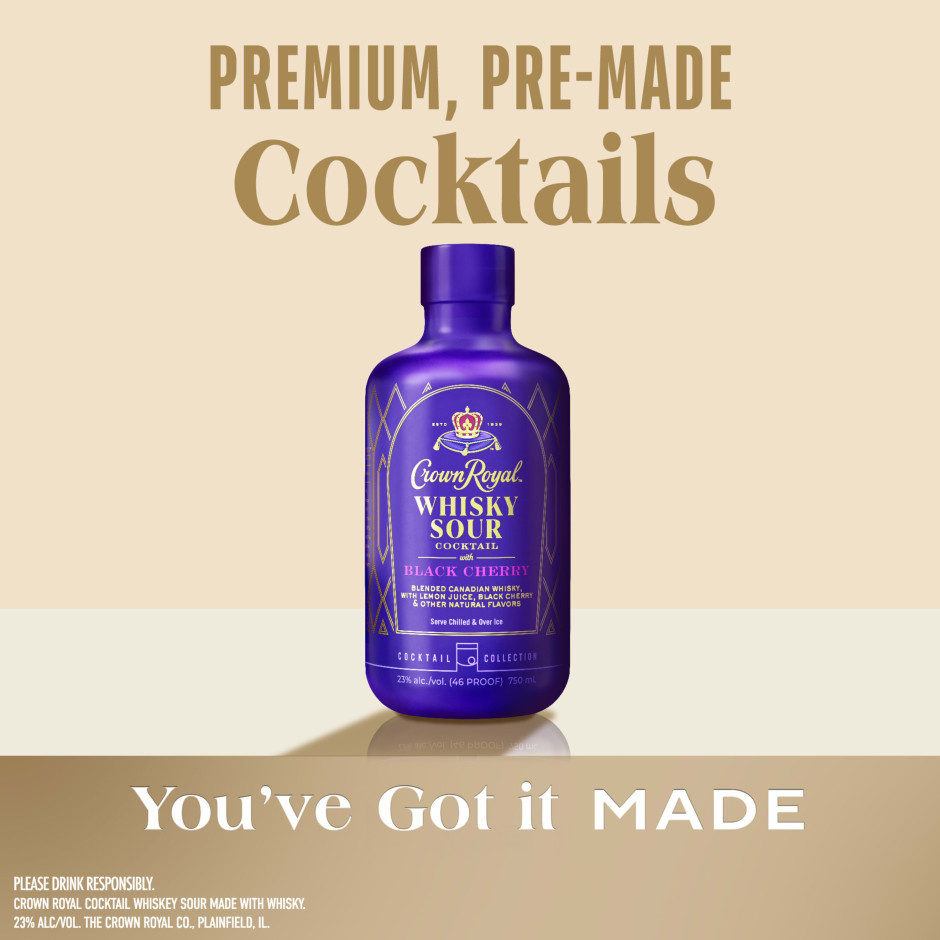 Crown Royal Black Cherry Whisky Sour Cocktail