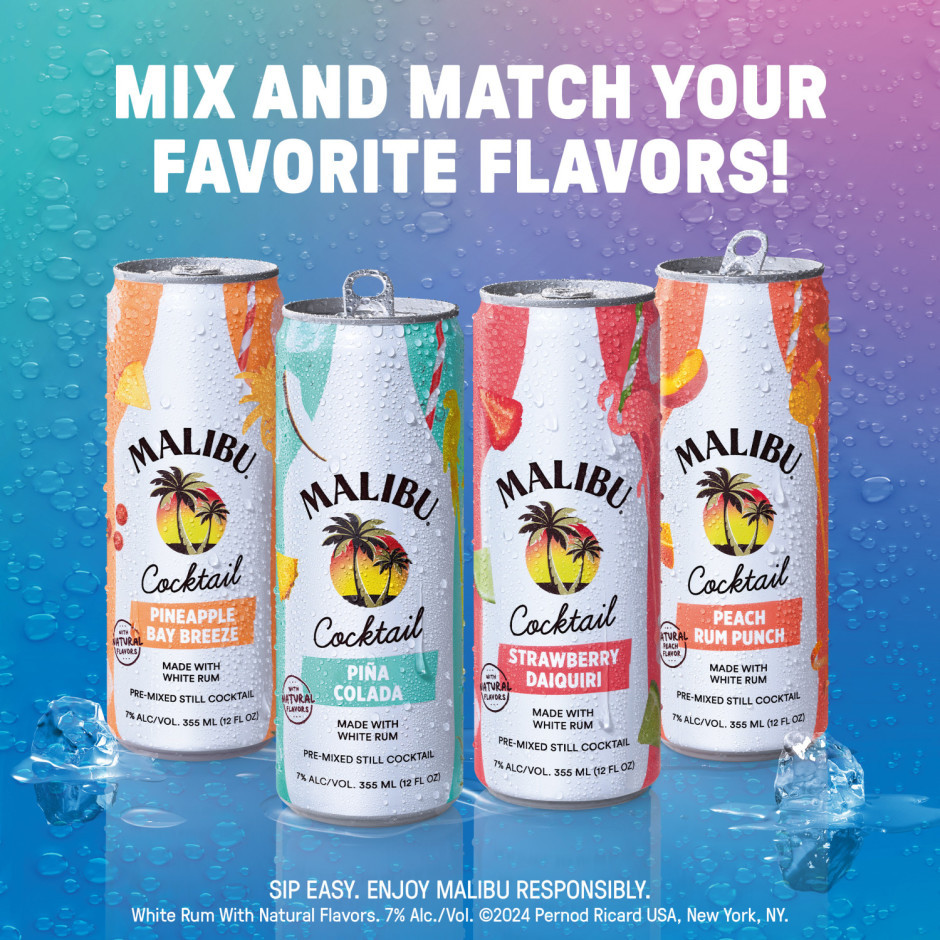 Ready To Serve Malibu Mixed Drink Pouches Malibu Mixed Drink