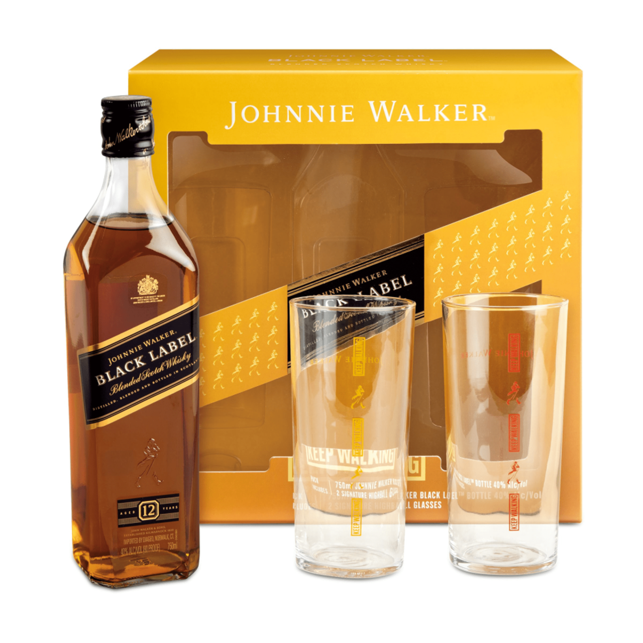 Johnnie Walker Black Label Gift Set (w/ 2 highball glasses
