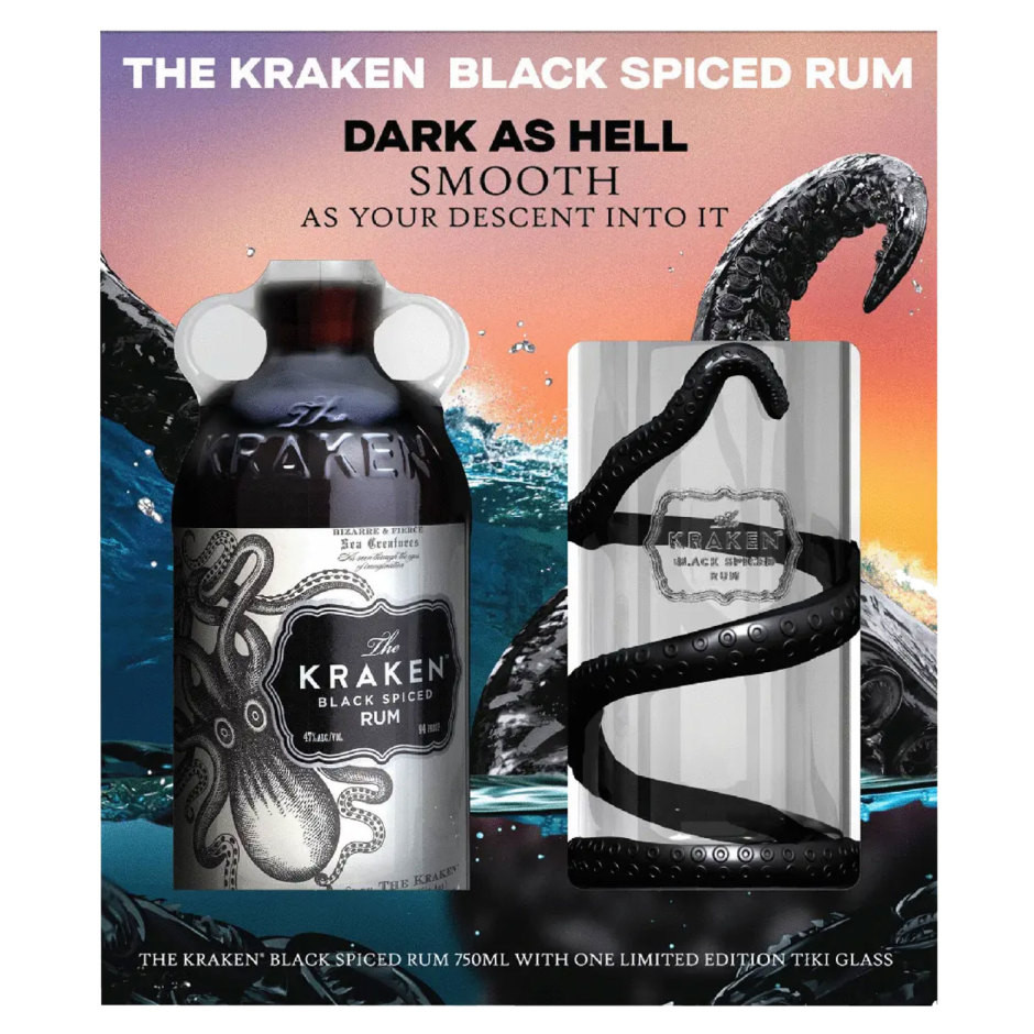 Kraken Black Spiced Rum 94 with Tiki Glass