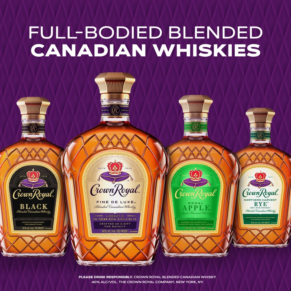 Crown Royal Fine De Luxe Blended Canadian Whisky with Two