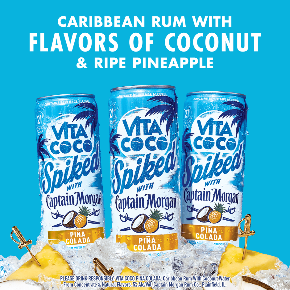 Vita Coco Spiked Pina Colada with Captain Morgan Rum