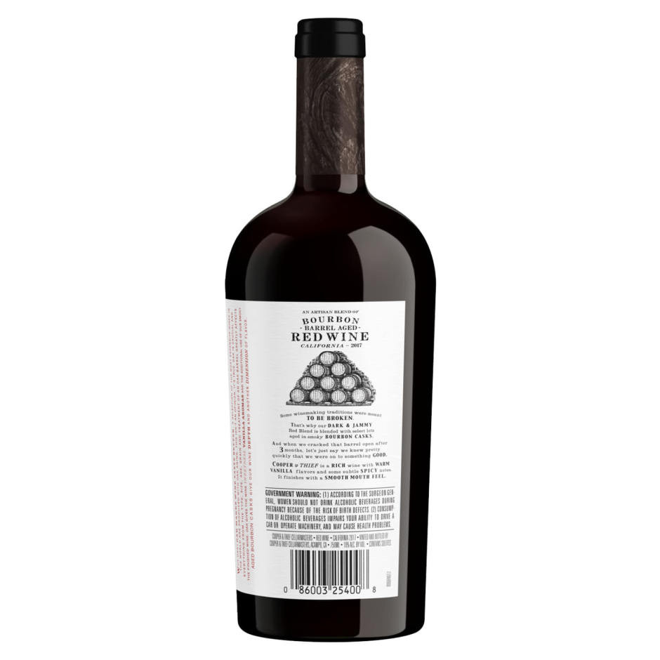 Cooper Thief Bourbon Barrel Aged Red Blend with Glasses