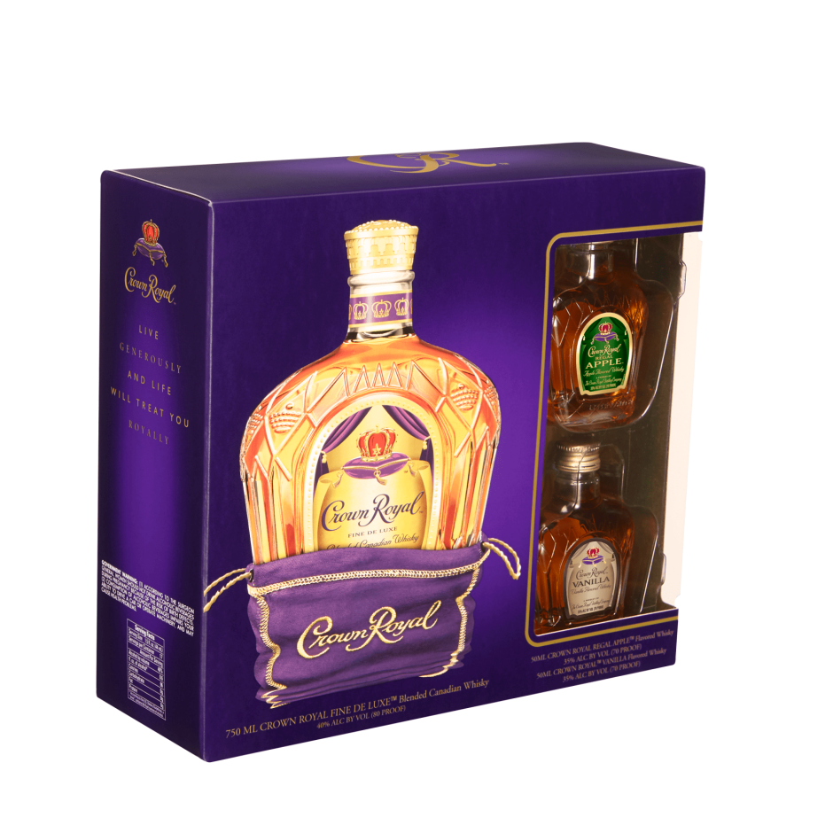 Crown Royal 750ml with Mini Vanilla and Mini Apple