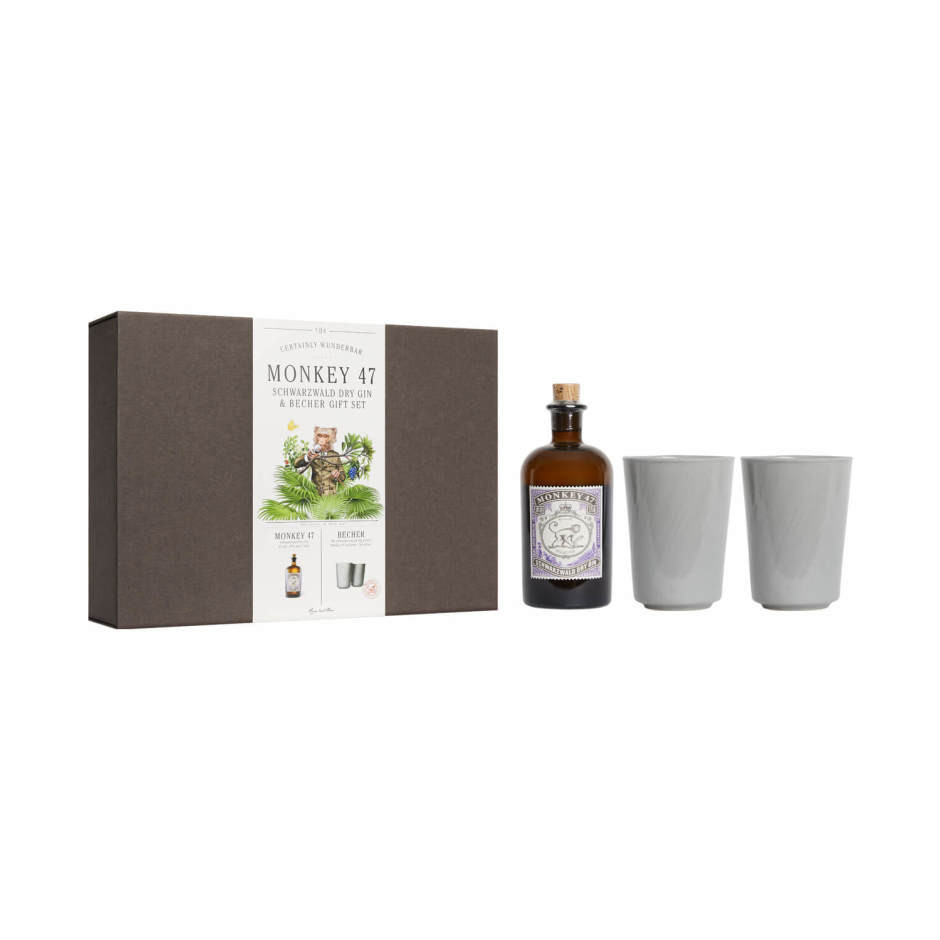 Monkey 47 Gin with Ceramic Mugs
