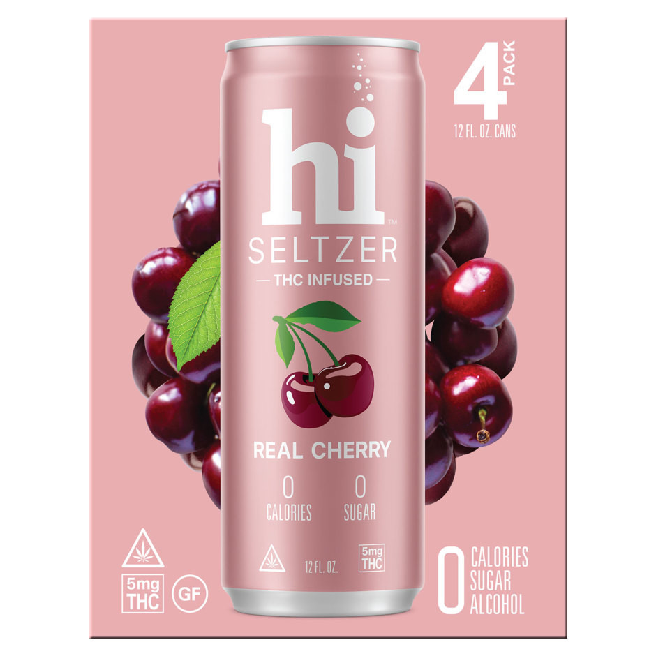 Hi Seltzer D9 THC 5mg Real Cherry Seltzer
