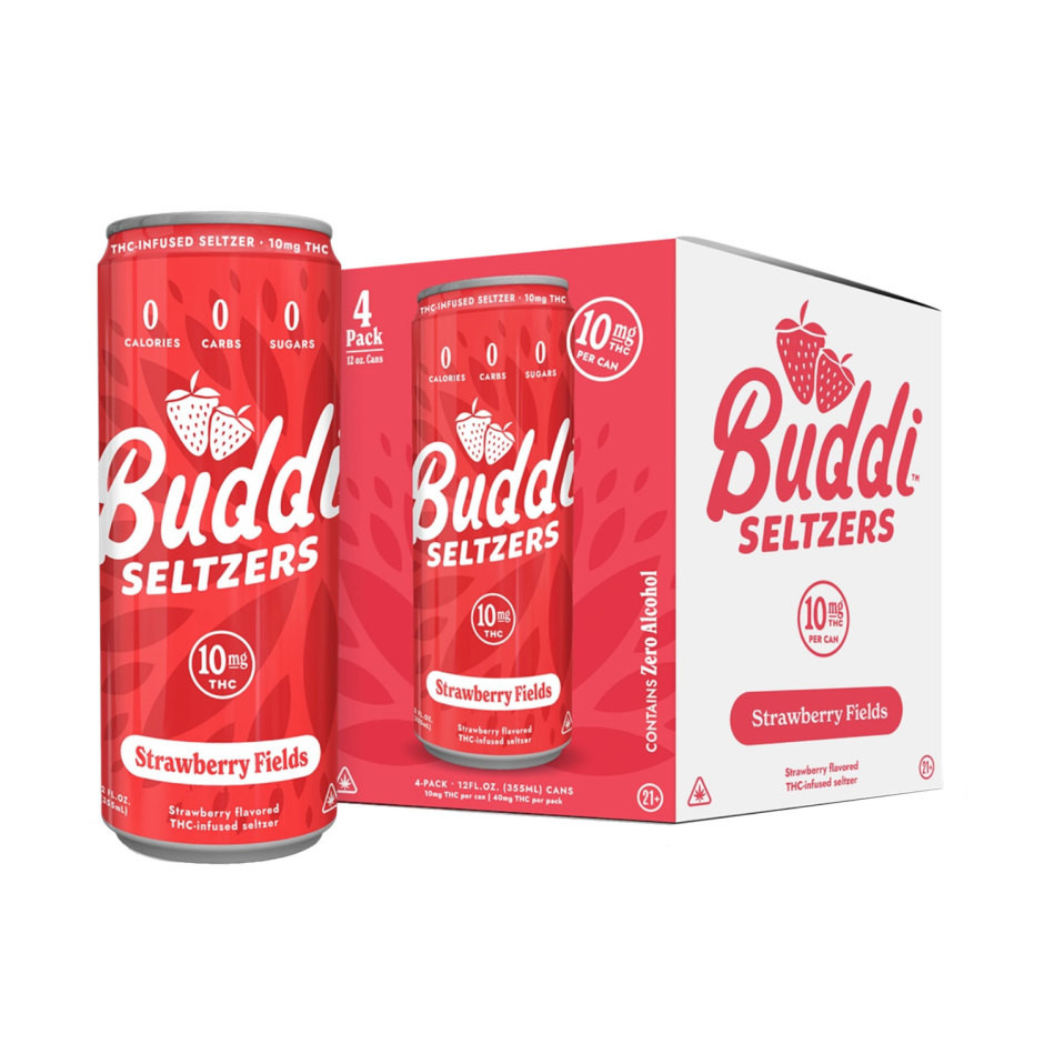 Buddi D9 THC 10mg Strawberry Fields Seltzer
