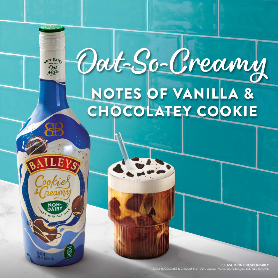 Bailey's Cookies and Cream Non Dairy Made With Oat Milk Cream Liqueur