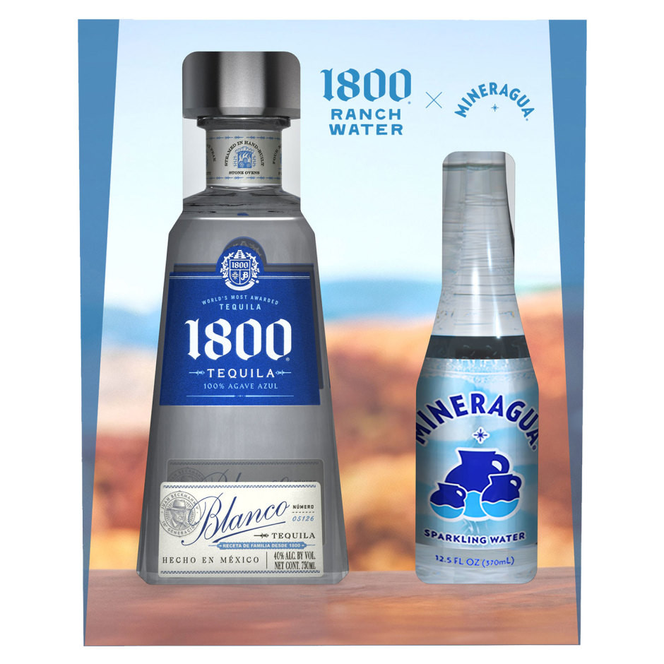 1800 Silver Tequila with Mineragua Sparkling Water