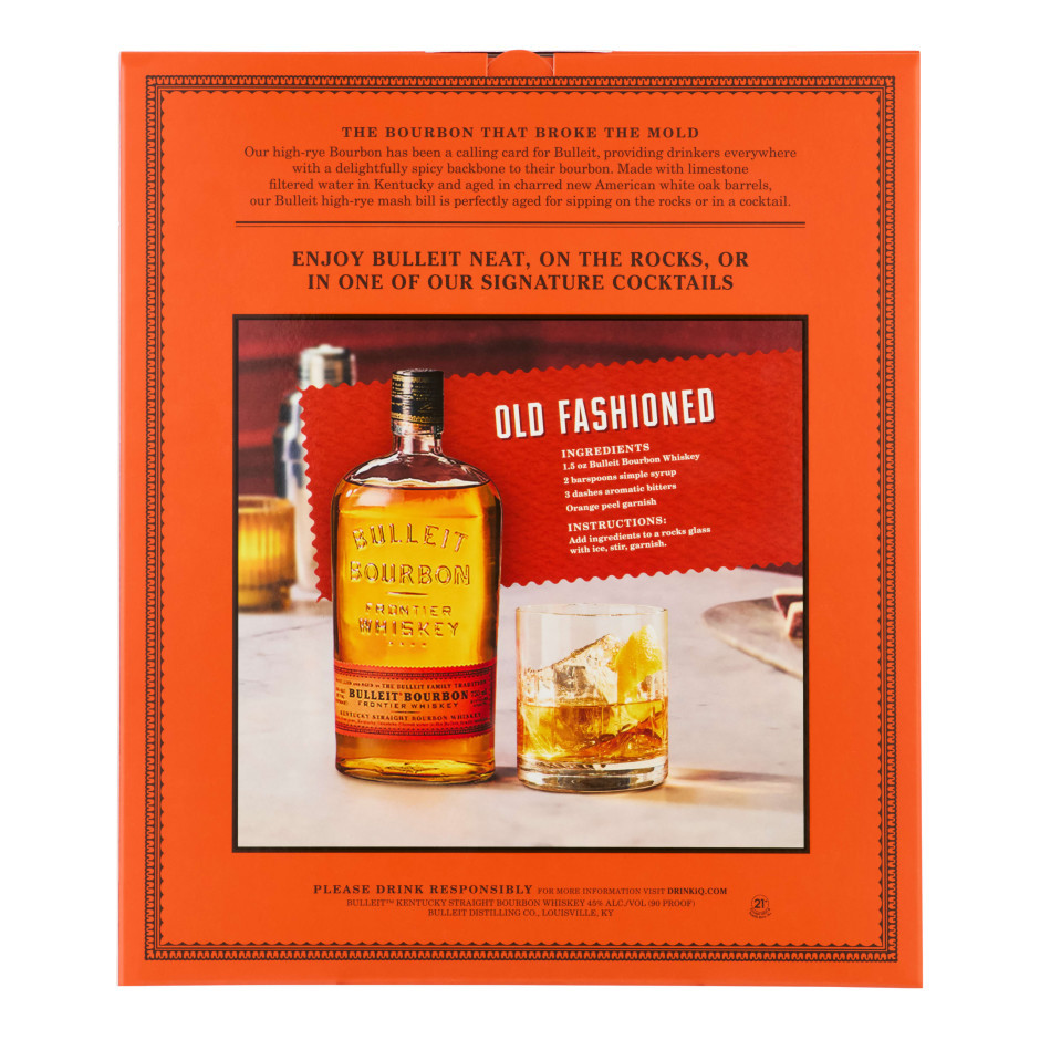 Bulleit Bourbon Frontier Whiskey Old Fashion Cocktail Kit with