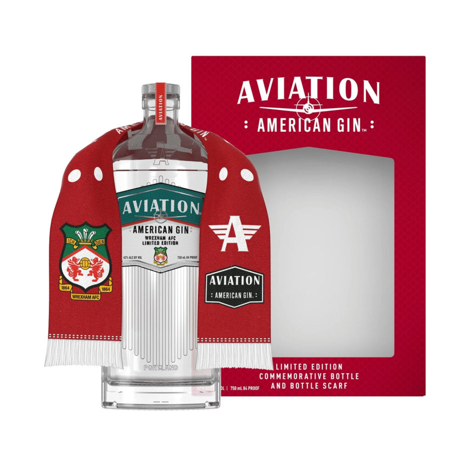 Aviation Gin Wrexham AFC Limited Edition with Bottle Scarf