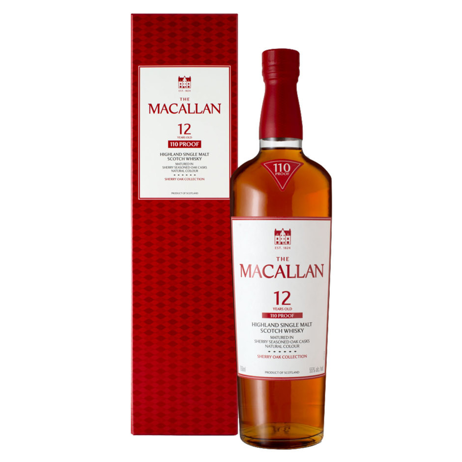 Macallan 12 Year 110 Proof Sherry Cask Scotch Whiskey