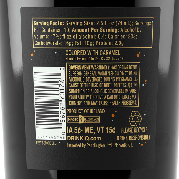 Baileys Salted Caramel Irish Cream - 750 mL - 750ML - Glass