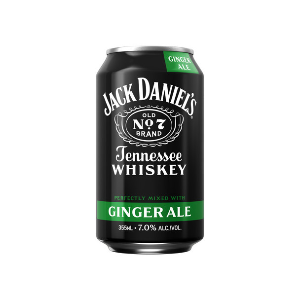 Jack Daniel's Whiskey Ginger Ale Cocktail - 355 mL - 4-PK - Aluminum