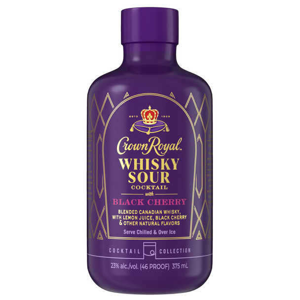 Crown Royal Black Cherry Whisky Sour Cocktail - 375 mL - 375ML - Glass