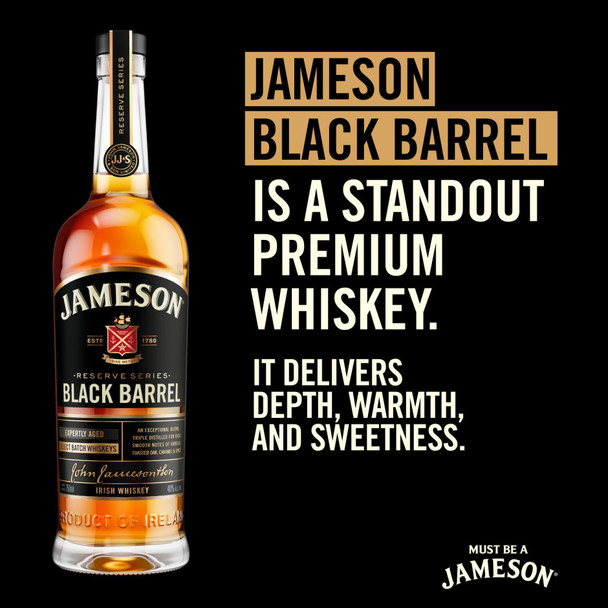 Jameson Black Barrel Irish Whiskey - 750 mL - 750ML - Glass