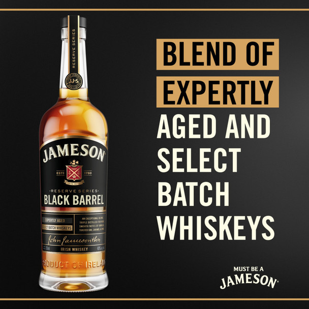 Jameson Black Barrel Irish Whiskey - 750 mL - 750ML - Glass